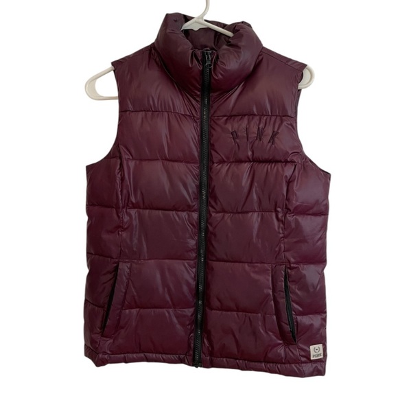 Victoria Secret PINK Purple Puffer Full Zip Vest Size XS - Picture 6 of 7